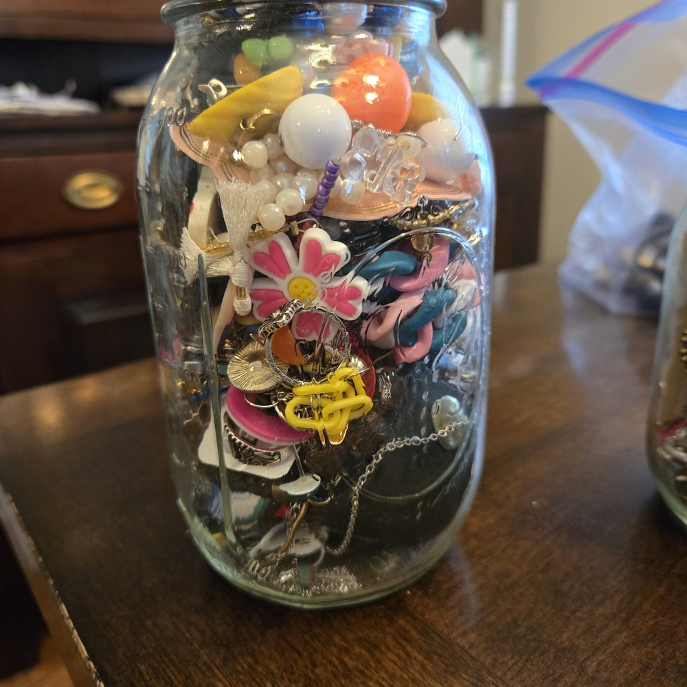 Colorful Vintage Jewelry Jar